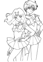 A coloring page of sailor moon